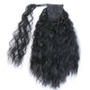 Qp hairSynthetic Ponytail Long Wave Ponytail Wrap Around Water Wave 22 Inch Clip in Hairpiece Black Ponytail for Women