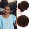 Qp hairSynthetic Short Afro Kinky Hair Bun High Temperature Drawstring ponytail Clip in Hair Extension on Puff Hair Bun Black