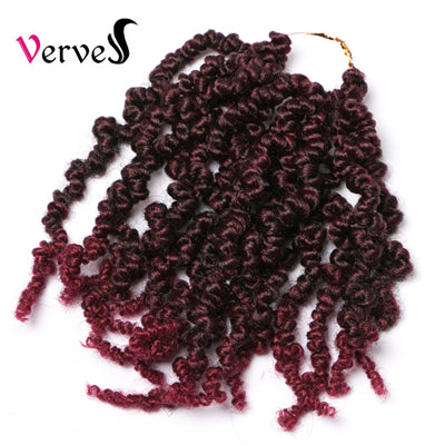 Qp hairSynthetic Short Curly Spring Pre-twisted Braids Twist Crochet Hair Extensions 15 strands/pack Ombre Crochet Twist Braids Curl