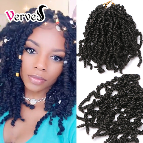 Qp hairSynthetic Short Curly Spring Pre-twisted Braids Twist Crochet Hair Extensions 15 strands/pack Ombre Crochet Twist Braids Curl