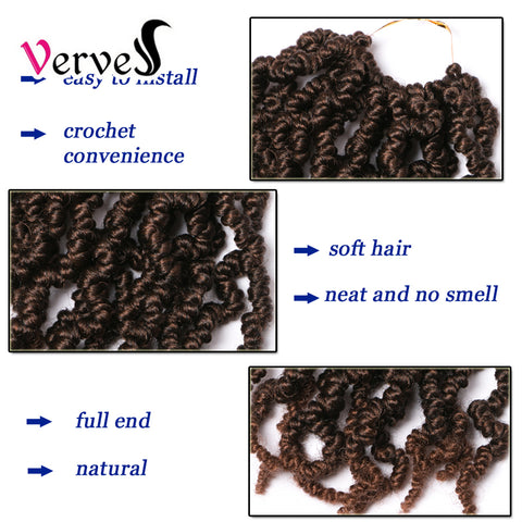 Qp hairSynthetic Short Curly Spring Pre-twisted Braids Twist Crochet Hair Extensions 15 strands/pack Ombre Crochet Twist Braids Curl