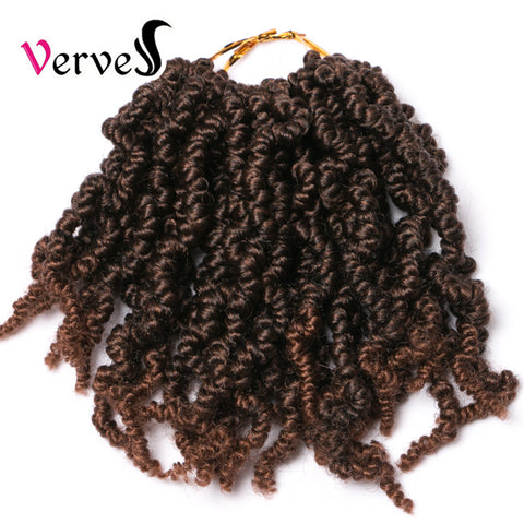 Qp hairSynthetic Short Curly Spring Pre-twisted Braids Twist Crochet Hair Extensions 15 strands/pack Ombre Crochet Twist Braids Curl