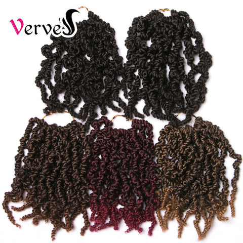 Qp hairSynthetic Short Curly Spring Pre-twisted Braids Twist Crochet Hair Extensions 15 strands/pack Ombre Crochet Twist Braids Curl