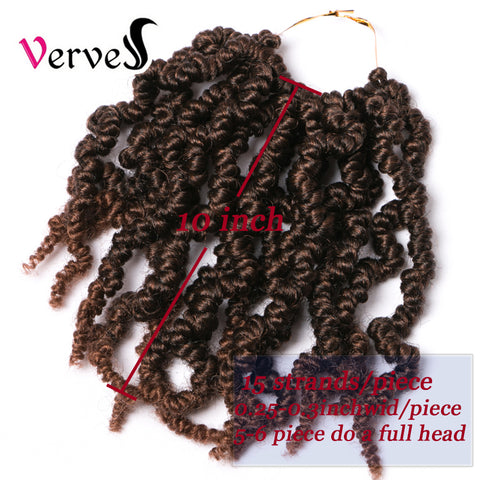 Qp hairSynthetic Short Curly Spring Pre-twisted Braids Twist Crochet Hair Extensions 15 strands/pack Ombre Crochet Twist Braids Curl
