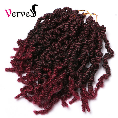 Qp hairSynthetic Short Curly Spring Pre-twisted Braids Twist Crochet Hair Extensions 15 strands/pack Ombre Crochet Twist Braids Curl