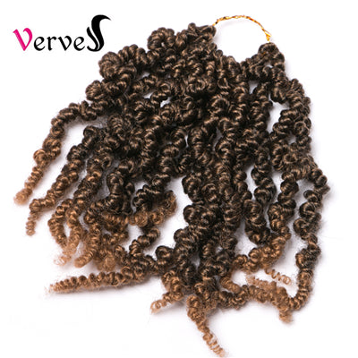 Qp hairSynthetic Short Curly Spring Pre-twisted Braids Twist Crochet Hair Extensions 15 strands/pack Ombre Crochet Twist Braids Curl