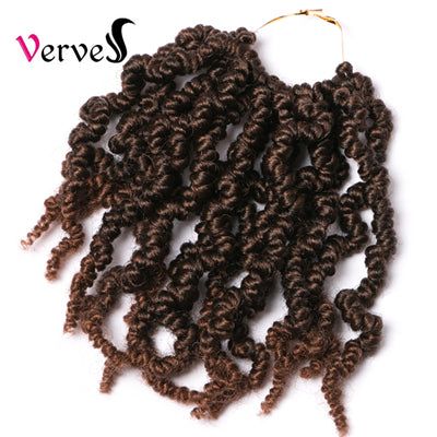 Qp hairSynthetic Short Curly Spring Pre-twisted Braids Twist Crochet Hair Extensions 15 strands/pack Ombre Crochet Twist Braids Curl