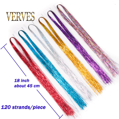 Qp hairSynthetic Sparkle Shiny Hair Women Hippie for Braiding Headdress Tinsel Rainbow Blonde Silk Hair Extensions Dazzles