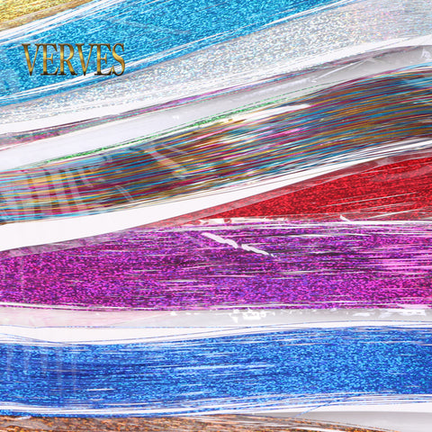 Qp hairSynthetic Sparkle Shiny Hair Women Hippie for Braiding Headdress Tinsel Rainbow Blonde Silk Hair Extensions Dazzles