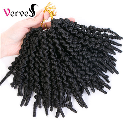 Qp hairSynthetic Spring Twists 8 inch Crochet Hair Spring Pre-twisted Bomb Braid 15 Roots Braiding Hair Extensions
