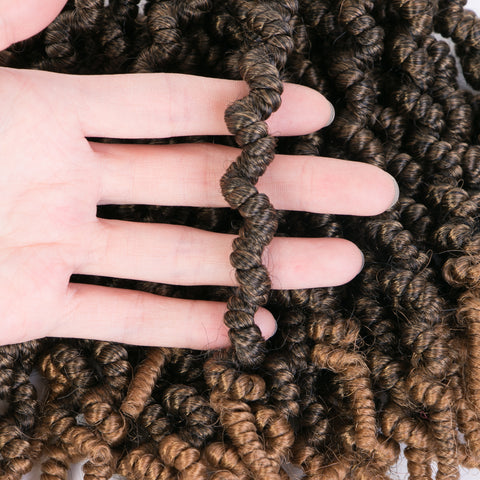 Qp hairSynthetic Spring Twists 8 inch Crochet Hair Spring Pre-twisted Bomb Braid 15 Roots Braiding Hair Extensions