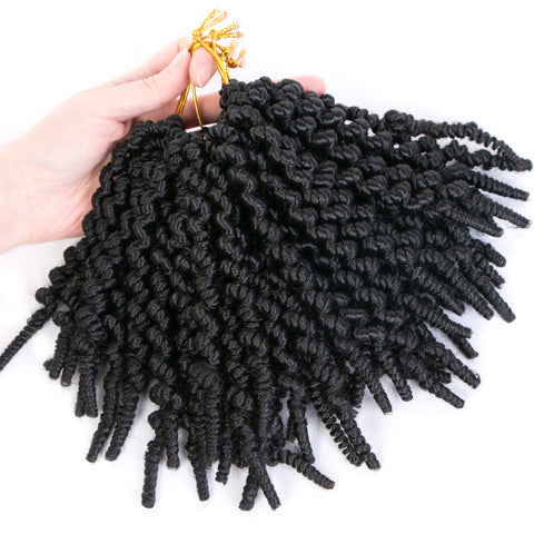 Qp hairSynthetic Spring Twists 8 inch Crochet Hair Spring Pre-twisted Bomb Braid 15 Roots Braiding Hair Extensions