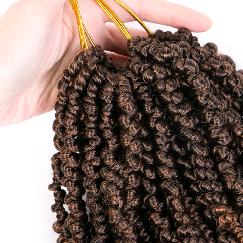Qp hairSynthetic Spring Twists 8 inch Crochet Hair Spring Pre-twisted Bomb Braid 15 Roots Braiding Hair Extensions