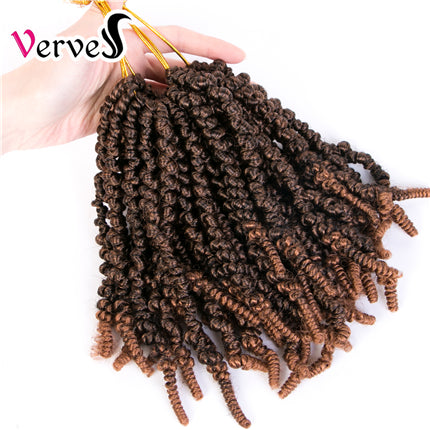 Qp hairSynthetic Spring Twists 8 inch Crochet Hair Spring Pre-twisted Bomb Braid 15 Roots Braiding Hair Extensions