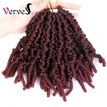 Qp hairSynthetic Spring Twists 8 inch Crochet Hair Spring Pre-twisted Bomb Braid 15 Roots Braiding Hair Extensions