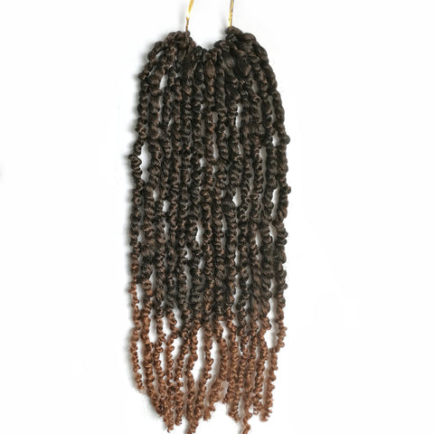 Qp hairSynthetic Twist Curl Pre-Looped Crochet Braids Hair For Women 18 Inch Black Passion Locs Hairstyles Braiding Hair Extensions