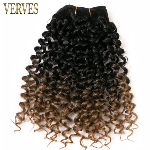 Qp hairSynthetic Weaving Crochet Braid 65g/pack Hair 4 piece Curly Braid Heat Resistant Ombre Braiding Hair Weft Extensions Blonde