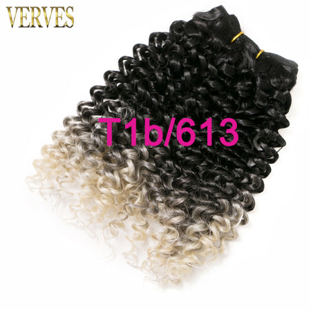 Qp hairSynthetic Weaving Crochet Braid 65g/pack Hair 4 piece Curly Braid Heat Resistant Ombre Braiding Hair Weft Extensions Blonde