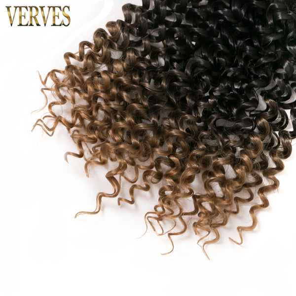Qp hairSynthetic Weaving Crochet Braid 65g/pack Hair 4 piece Curly Braid Heat Resistant Ombre Braiding Hair Weft Extensions Blonde