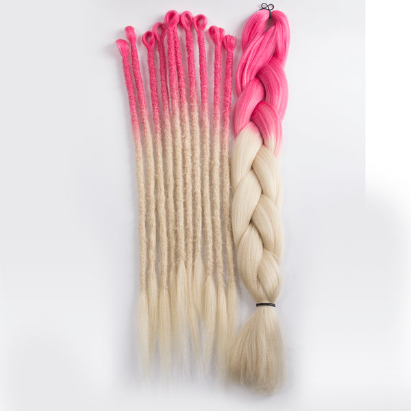 handmade dreadlocks hair blonde and pink