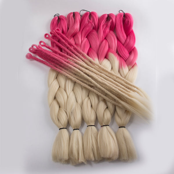 handmade dreadlocks hair blonde and pink