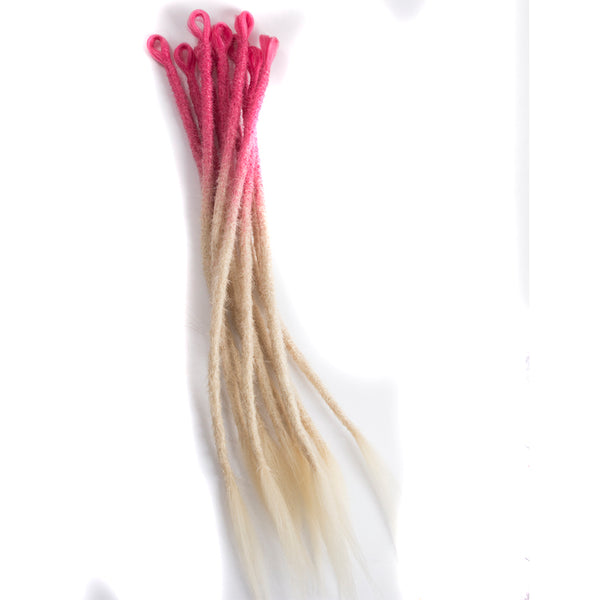 handmade dreadlocks hair blonde and pink