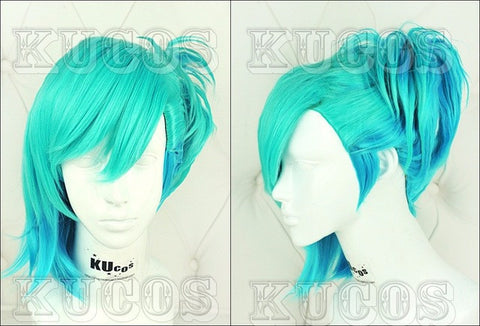 Uta no Prince Sama Mikaze Ai Green mix Blue Party Styled Short Cosplay Costume Wig