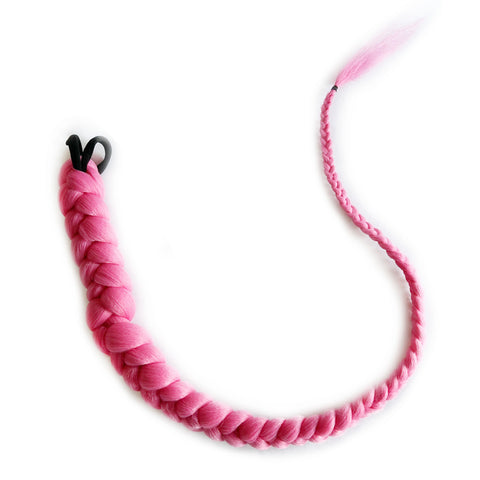 Qp hairVERVES Boxing Braids Strap Synthetic Chignon Tail With Rubber Band Hair Ring Crochet Braid Hair Ponytail Extensions Black Silver