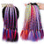 Qp hairVERVES Ponytail Chignon Synthetic Hair Extension With Rubber Ring Ombre Braid Hairpiece Hair Rainbow Color Girls Party Hair Tie