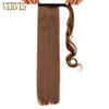 Qp hairVERVES Synthetic Clip In Ponytail Long Straight Wrap Around Hair Extension Heat Reistan Pony Tail Ombre Fake Hair For Women