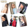 Qp hairVERVES Synthetic Clip In Ponytail Long Straight Wrap Around Hair Extension Heat Reistan Pony Tail Ombre Fake Hair For Women