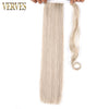 Qp hairVERVES Synthetic Clip In Ponytail Long Straight Wrap Around Hair Extension Heat Reistan Pony Tail Ombre Fake Hair For Women