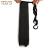 Qp hairVERVES Synthetic Clip In Ponytail Long Straight Wrap Around Hair Extension Heat Reistan Pony Tail Ombre Fake Hair For Women