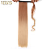 Qp hairVERVES Synthetic Clip In Ponytail Long Straight Wrap Around Hair Extension Heat Reistan Pony Tail Ombre Fake Hair For Women
