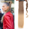 Qp hairVERVES Synthetic Clip In Ponytail Long Straight Wrap Around Hair Extension Heat Reistan Pony Tail Ombre Fake Hair For Women