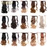 Qp hairVERVES Synthetic Clip In Ponytail Wavy Wrap Around Hair Extension Heat Reistan Pony Tail Ombre Hair For Women Blonde Black
