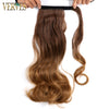 Qp hairVERVES Synthetic Clip In Ponytail Wavy Wrap Around Hair Extension Heat Reistan Pony Tail Ombre Hair For Women Blonde Black