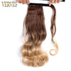 Qp hairVERVES Synthetic Clip In Ponytail Wavy Wrap Around Hair Extension Heat Reistan Pony Tail Ombre Hair For Women Blonde Black