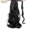 Qp hairVERVES Synthetic Clip In Ponytail Wavy Wrap Around Hair Extension Heat Reistan Pony Tail Ombre Hair For Women Blonde Black
