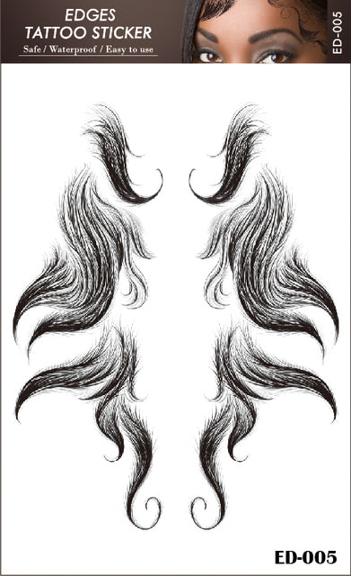 Qp hairVigorous 5 Styles Baby Hair Temporary Tattoos Sticker DIY Natural Curly Hair Edges Long Lasting Waterproof hair on the temples