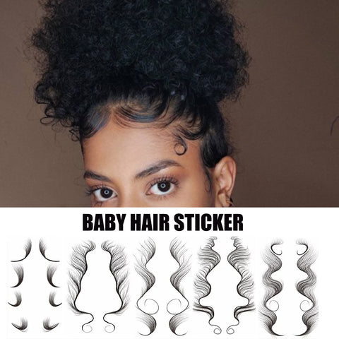Qp hairVigorous 5 Styles Baby Hair Temporary Tattoos Sticker DIY Natural Curly Hair Edges Long Lasting Waterproof hair on the temples