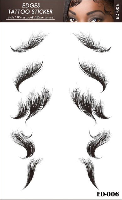 Qp hairVigorous 5 Styles Baby Hair Temporary Tattoos Sticker DIY Natural Curly Hair Edges Long Lasting Waterproof hair on the temples