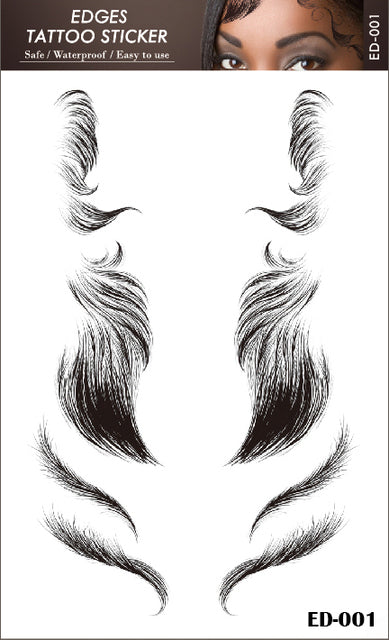 Qp hairVigorous 5 Styles Baby Hair Temporary Tattoos Sticker DIY Natural Curly Hair Edges Long Lasting Waterproof hair on the temples