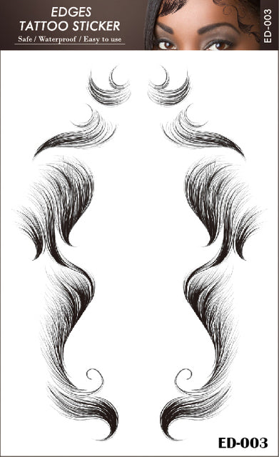 Qp hairVigorous 5 Styles Baby Hair Temporary Tattoos Sticker DIY Natural Curly Hair Edges Long Lasting Waterproof hair on the temples