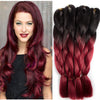 wine red ombre braiding hair 1