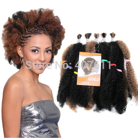 noble gold 100%KANEKALON synthetic bulk hair braiding hair extension afro kinky curly braids 2pcs/lot-free shipping