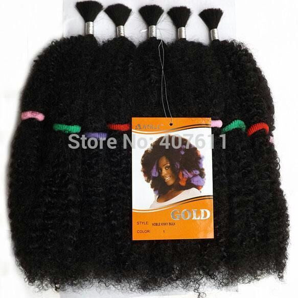 noble gold 100%KANEKALON synthetic bulk hair braiding hair extension afro kinky curly braids 2pcs/lot-free shipping