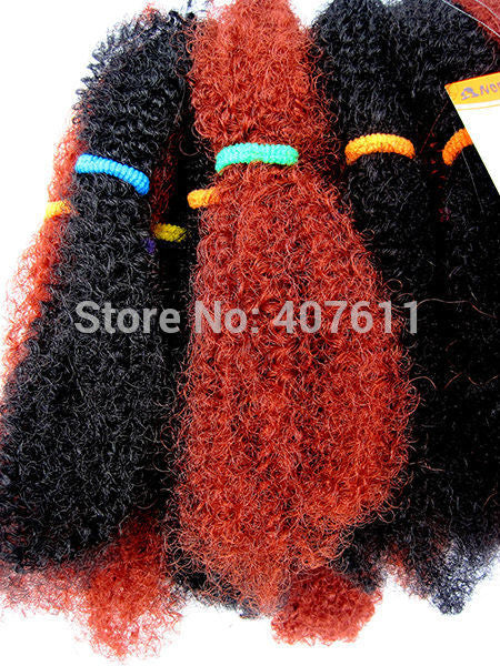noble gold 100%KANEKALON synthetic bulk hair braiding hair extension afro kinky curly braids 2pcs/lot-free shipping
