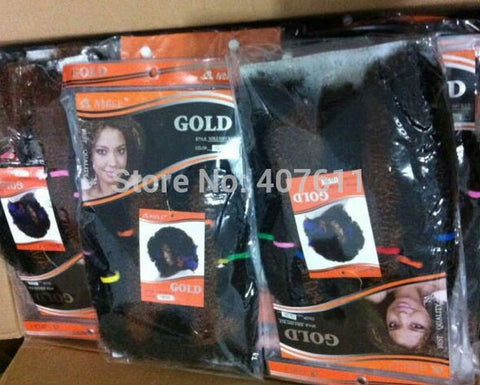 noble gold 100%KANEKALON synthetic bulk hair braiding hair extension afro kinky curly braids 2pcs/lot-free shipping