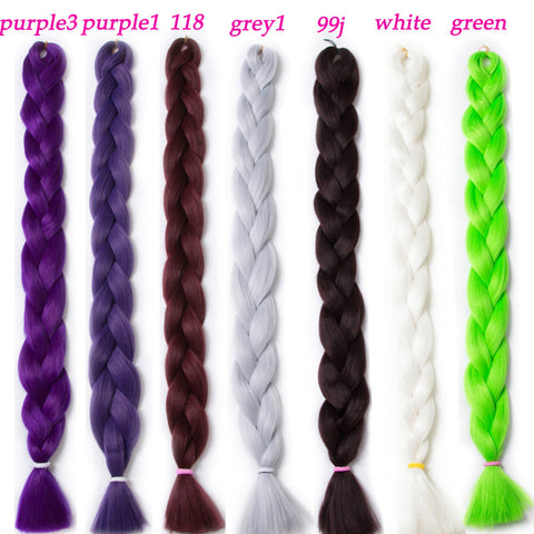 solid color braiding hair  one piece 82 inch Synthetic High Temperature Fiber 165g  pure color Braid Hair Extensions free shipping